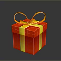 Red Gift Box With Yellow Ribbon And Bow For Daily Gifting Needs
