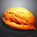 Whole Brown Walnut With Natural Textured Surface And Shiny Appearance On Dark Background