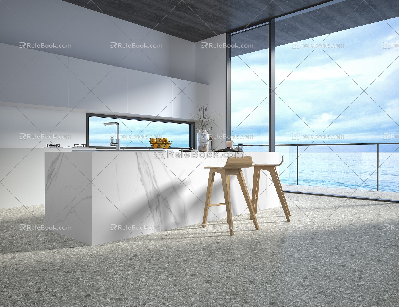 Modern Kitchen Island 3d model