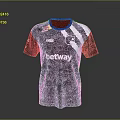 Black T-shirt with Betway and Red Bull logos and black white stripes modern casual wear