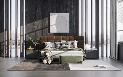 Modern Italian Minotti Bedroom 3d model