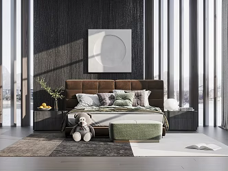 Modern Italian Minotti Bedroom 3d model
