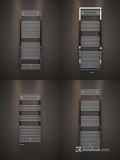 Modern Stainless Steel Radiators Wall Mounted In Various Styles For Home Interior 3d model 
