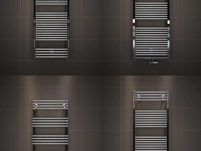 Modern Stainless Steel Radiators Wall Mounted In Various Styles For Home Interior 3d model