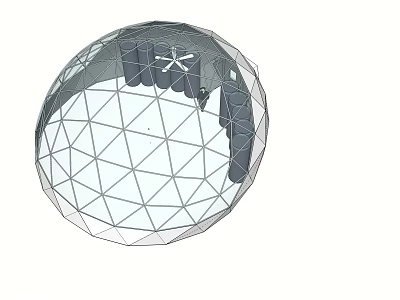 Spherical Geometric Mesh Framework With Polygonal Structural Design Elements 3d model