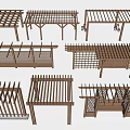Various Wooden Pergola Designs With Lattice Tops And Slatted Structures