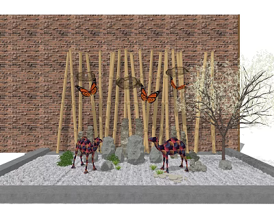 Chinese landscape sketch 3d model