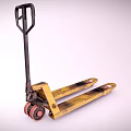 Heavy Duty Yellow Manual Pallet Jack With Black Handle And Red Wheels
