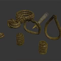 Handmade Rope Craft Items With Knots Loops Coils And Wooden Stick