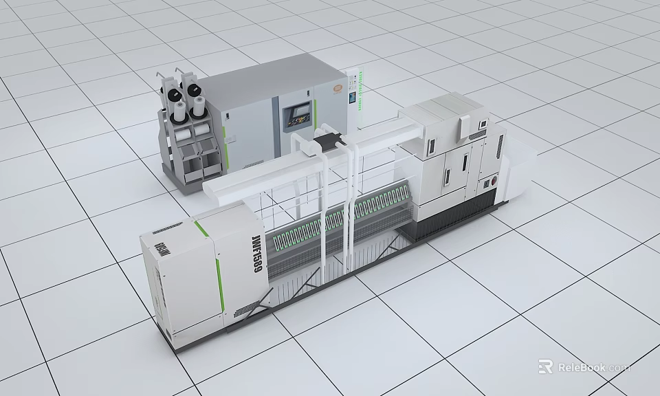 Smart Machine Automated Precision Control System With Mechanical Arms And Industrial Production Components 3d model 
