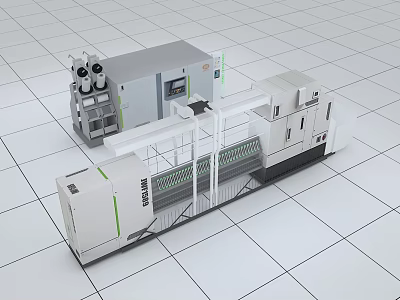 Smart Machine Automated Precision Control System With Mechanical Arms And Industrial Production Components 3d model