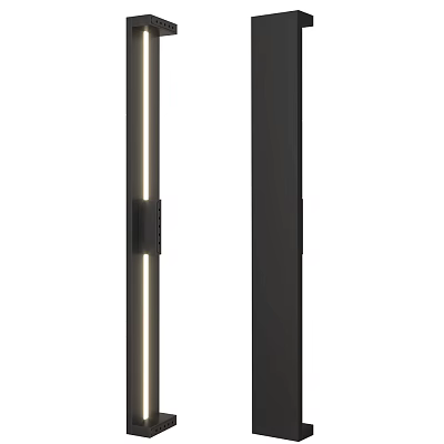 Modern Black Door Handle With Vertical Light Strip And Sleek Design 3d model
