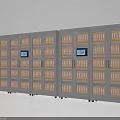Modern Metal Storage Cabinets With Multiple Compartments And Digital Screens For Office Document Storage 3d model