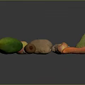 Fresh Assorted Fruits On Dark Background Including Apple Pear Mango And Pomegranate