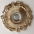 Golden Circular Decorative Mirror With Intricate Patterns And Radiant Design 3d model
