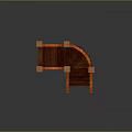 Elegant Wooden Curved Staircase With Red Handrail Decorative Posts And Balusters