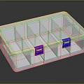 Transparent Jewelry Ornament Combination Storage Box With Divided Compartments And Blue Clips