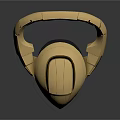 Futuristic Golden Helmet with Streamlined Structure Shiny Metallic Finish and Modern Design