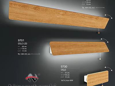 LED Wooden Wall Light With Adjustable Tilt Angle And Cabinet Design Features 3d model