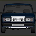 Blue Classic Vintage Sedan Car With Shiny Body And Retro Design