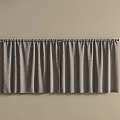 Gray Pleated Curtains Hang on Beige Wall for Simple Home Interior Decoration