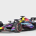 Red Bull Oracle Honda F1 Car With Vibrant Body Design And Sponsor Logos