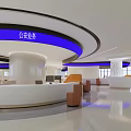 Public Security Service Hall With Modern Design Spacious Interior Blue Accents And Service Counters