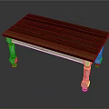 Classic Solid Wood Table With Dark Brown Tabletop And White Carved Legs