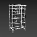 Classic Solid Wood Chest of Drawers Featuring Multiple Storage Drawers and Metal Handles