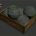 Multiple Shiny Silver Round Metal Balls in Wooden Storage Box
