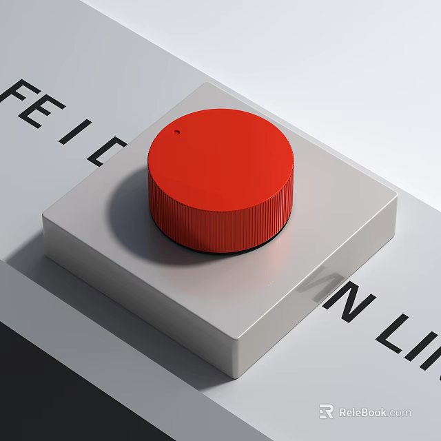 Modern Red Round Knob Switch Panel with White Base Design 3d model 