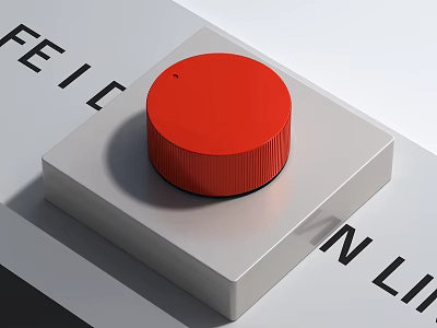 Modern Red Round Knob Switch Panel with White Base Design 3d model