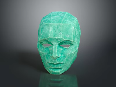Green Polyhedral Mask Fashion Accessory With Geometric Design And Smooth Surface 3d model
