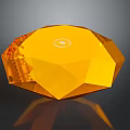 Wood And Stone Crafted Shiny Yellow Geometric Decorative Sculpture Piece