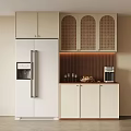 Middle Style Wine Cabinet Sideboard 3d model