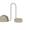 Elegant Modern Wall Lamp With Curved Arm And Hemispherical Shade Design 3d model