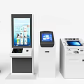 Public Facilities Self Service Kiosks With Interactive Screens And Payment Terminals 3d model