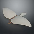 Modern Wing Shaped Decorative Piece With Light Colored Panels And Metal Connecting Frame
