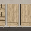 Modern Wooden Wardrobe With Double Doors Drawers And Matching Open Shelving
