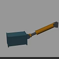 Mechanical Industrial Equipment With Blue Square Body Yellow Long Rod And Metal End Part