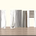 Gray And White Curtain Panels With Sheer Layers In Modern Room Interior