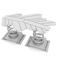 Sturdy Metal Playground Equipment With Brown Seats And Black Spring Bases
