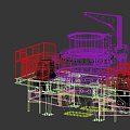 Blue Industrial Crushing Equipment With Top Feeding Port Side Structures And Bottom Support