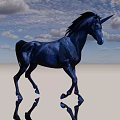 Majestic Unicorn Walking By Lakeside With Full Moon Mountains And Trees Reflection