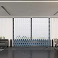 Modern Office Interior With Large Windows Blinds Sofa Area And Desk Chairs 3d model