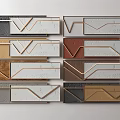 Modern Decorative Wall Panels With Various Colors And Geometric Patterns 3d model