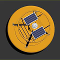 Yellow Marine Navigation Buoy with Orange Metal Frame and White Top Light