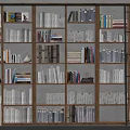 Large Wooden Bookcase With Multiple Shelves Filled With Books And Decorative Items