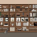 Modern Middle Ancient Bookcase Combination Bookcase Decorative Cabinet Book Decoration Combination 3d model