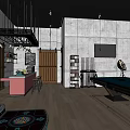 Modern Clubhouse with Pool Table Arcade Games and Bar Counter Leisure Area